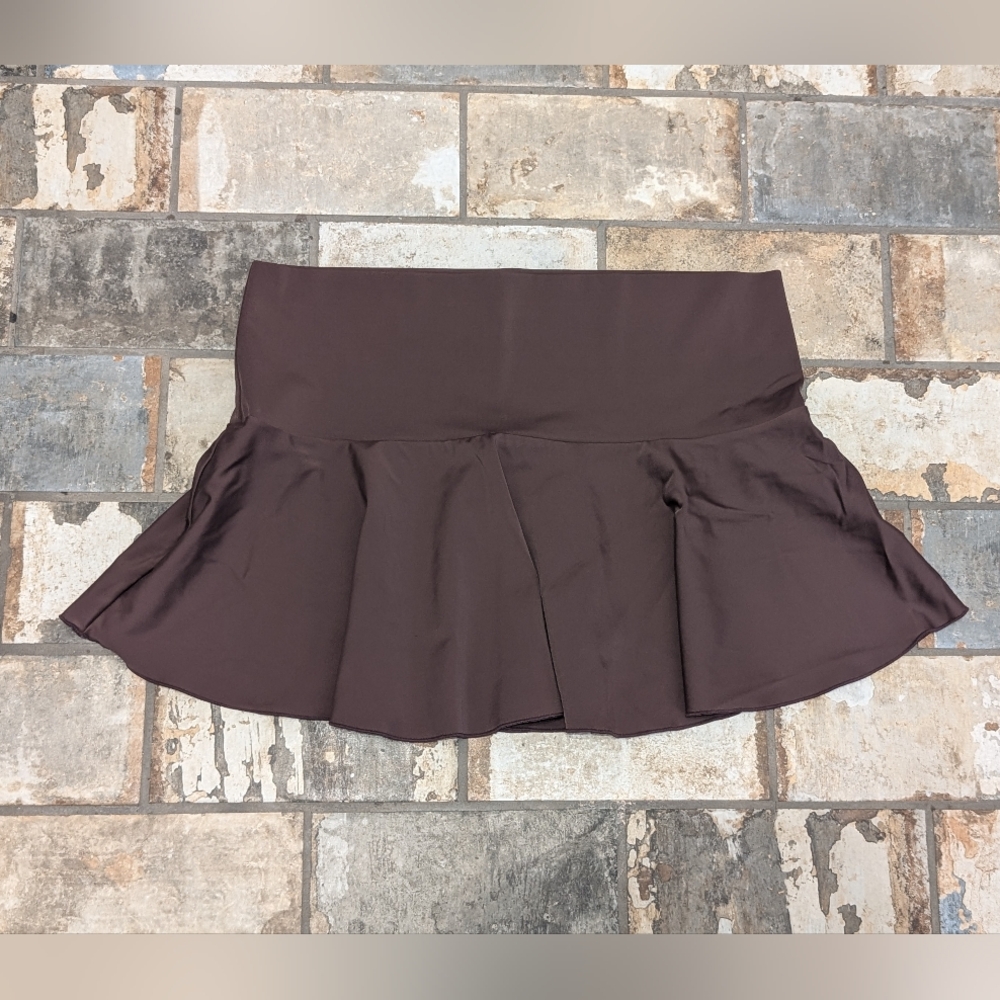 Victoria's Secret Medium Brown Nylon Spandex Skirt Sporty Athletic Mini Casual M